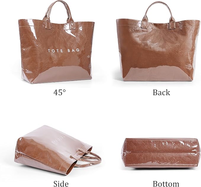 Lushandy PVC Tote Bag for Women Jelly Beach Bag Top Handle Hobo Handbag | Water-Resistant, Wipe Clean, Lightweight - Image 5