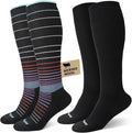 Merino Wool Easy On Compression Socks for Women & Men, 15-20 mmHg, Plus Size Knee High Stocking for Nurses, Pregnancy, Travel, Flight, Medias de Compresión Mujer by HAPIU