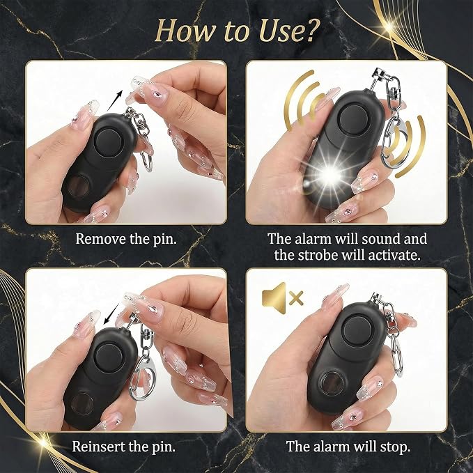 Personal Alarm for Women Keychain Alarm: Qoosea 135dB Emergency Keychain Siren with Strobe Light Loud Siren for Women Kids Students Seniors Emergency Self-Defense for Night Sports - Image 7