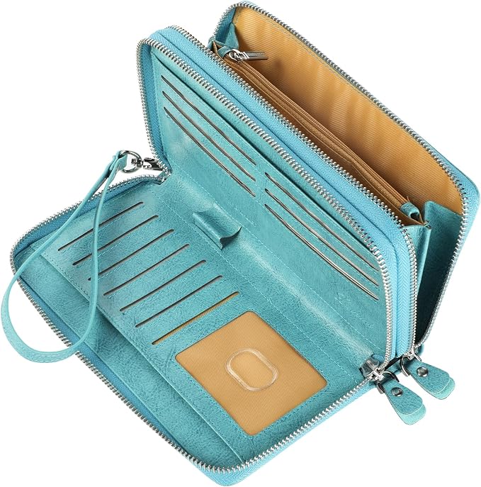 Small Compact Women Wallet RFID Blocking Genuine Leather Bifold Purse with ID Windows - Image 5
