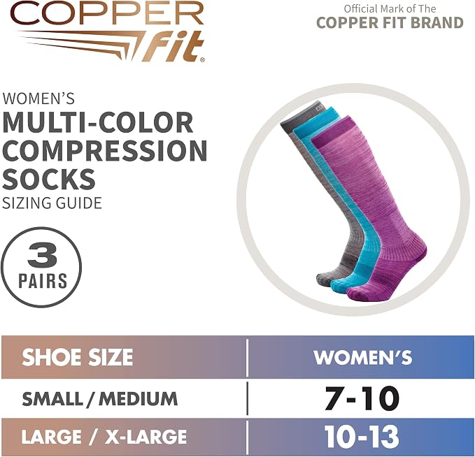 Copper Fit Energy Women's Easy-On/Easy-Off Knee High Compression Socks - Image 4