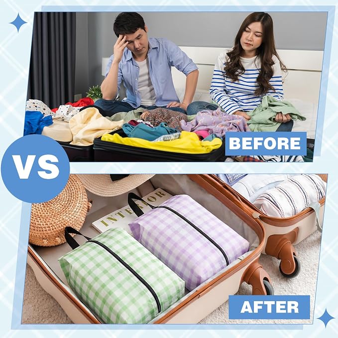 6 Pcs Travel Shoe Bags with Zipper Nylon Portable Waterproof Suitcase Shoe Organizer Packing for Golf(L,Fresh Color) - Image 5
