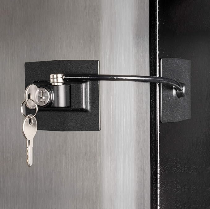 Premium Refrigerator Lock with Built-in Keyed Lock (Black) by Guardianite