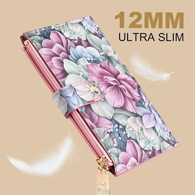Travelambo RFID Wallet Women Large Size Bifold Multi Card Wallet Case with Zipper Pocke Credit Card Holder for Women - Image 8
