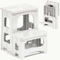 2 Step Stool Foldable, Non-Slip Steps, Folding Step Stool for Adults & Kids, Plastic Stool Pool Ladder, Collapsible Stools 2 Step Ladder for Kitchen Toilet Bedroom Office RV, Holds 330 lbs by Unknown