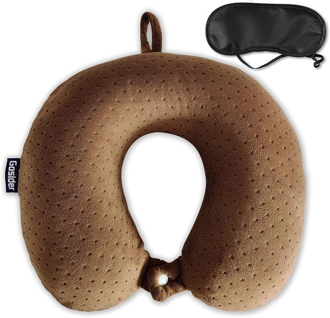 Memory Foam Travel Pillow, Comfortable Travel Neck Pillow U Shape, Support Neck and Head to Relieve Fatigue, Portable Neck Pillow Suitable for Planes, Trains, Self-Driving Cars by Gosider