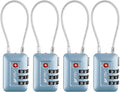 TSA Accepted Luggage Travel Lock, Set-Your-Own Combination Lock for School Gym Locker, Luggage Suitcase Baggage Locks, Filing Cabinets, Toolbox, Case (Arctic Blue, 4 Pack) by BV