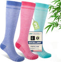 Compression Socks Women & Men, 15-20 mmHg Bamboo Viscose Knee High Soft Support for Flying Travel Daily by Unknown