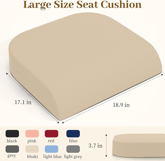 TranquilRelax 2XL Memory Foam Seat Cushion for Office Chair, 3.7-Inch, Khaki - Image 3