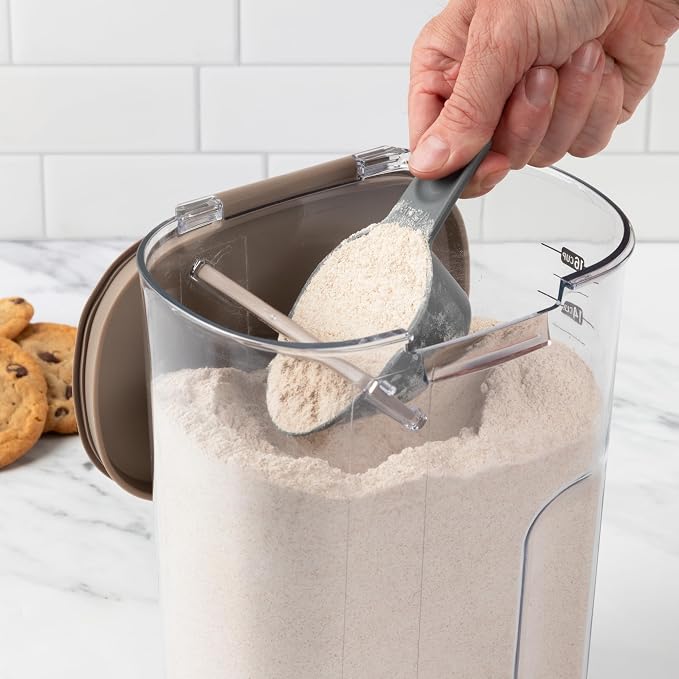 ProKeeper+ Airtight Food Storage Container Set – Clear Plastic Flour and Sugar Canister Set with Magnetic Accessories for Kitchen Organization (Taupe, 13-Piece) - Image 9