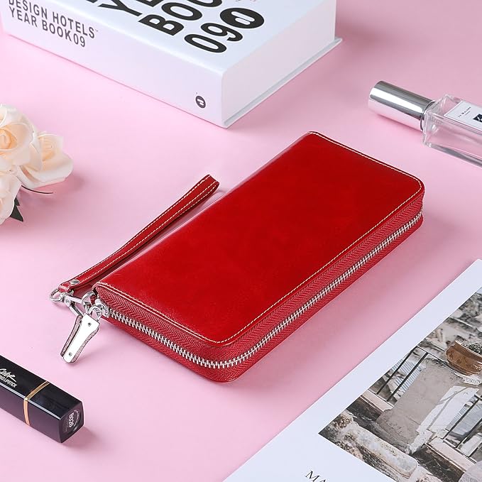 Small Compact Women Wallet RFID Blocking Genuine Leather Bifold Purse with ID Windows - Image 6