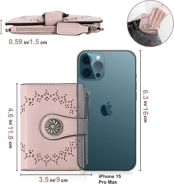 Tipmile Small Wallet for Women Bifold RFID Blocking Card Holder Leather Wallets with Zipper Coin Pocket - Image 8