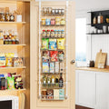 Delamu Over The Door Pantry Organizer, 8-Tier Metal Pantry Door Organization and Storage for Easy Install, Hanging Spice Rack Seasoning Shelves, Door Organizer for Kitchen, 4.65"D x 18"W x 65"H, White by DELAMU