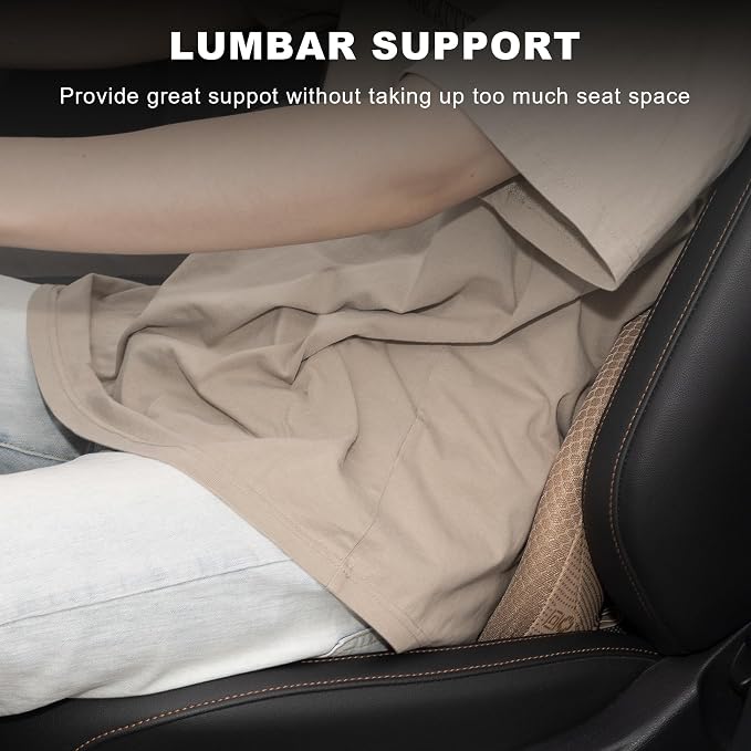Livtribe Car Seat Cushion, Comfortable Wedge Seat Cushion for Driving | Memory Foam Seat Pad, Breathable Mesh Cover, Non-Slip Bottom, Pressure Relief, Improved Forward View, Road Trip Essentials - Image 4