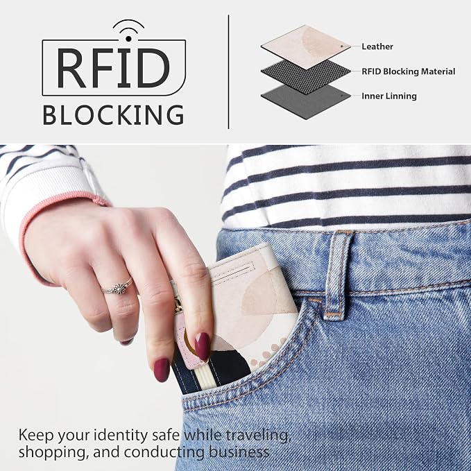 Gostwo Small Wallet for Women, Slim Bifold Credit Card Holder, Compact RFID Blocking Cash Wallet, Billfolds Thin Leather Zipper Pocket, Mini Wallet Gift for Ladies Teen Girls Travel with ID Window - Image 2