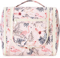Narwey Hanging Toiletry Bag for Women Travel Makeup Bag Organizer Toiletries Bag for Cosmetics Essentials Accessories (Large, Beige Bird) by Narwey
