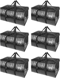 BALEINE 6-Pack Oversized Moving Bags with Reinforced Handles, Heavy-Duty Storage Tote for Clothes, Moving Supplies (Black, 6-Pack) by BALEINE