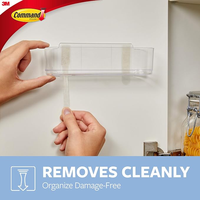 Command Medium Caddy, Clear, with 4 Clear Indoor Strips, Organize Damage-Free (Pack of 2) - Image 5