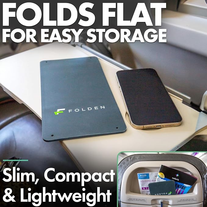 Airplane Phone Holder - Foldable Phone Stand for Plane Travel | Strong grippy silicone, 9 x 4.3 in.Tabletop Mount Desk, Plane Tray Seat back, Treadmill, Fits iPhone Cell Phone - Image 4