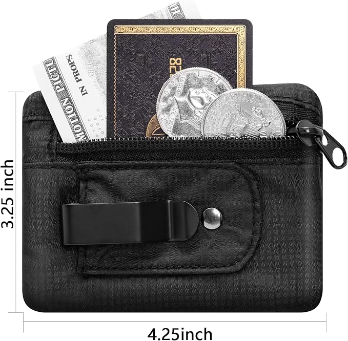 KOSMCCO RFID Blocking Clip Stash Pocket Travel Belt Wallet, Black | Compact Hidden Design, For Cards & Cash, Slim Pickpocket-Proof, Everyday Carry - Image 7