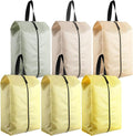 6 Pcs Travel Shoe Bags with Zipper Nylon Portable Waterproof Suitcase Shoe Organizer Packing for Golf(L,Yellow) by Bulyoou