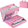 ENGPOW Accordion File Organizer,Fireproof Expanding File Folder with Multi Pockets,13 Pockets Document Organizer with Handle & Labels,Portable Home Travel Safe Storage Folder for Letter A4 Files,Pink by ENGPOW