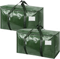 TICONN 2 Pack Extra Large Moving Bags Heavy Duty with Zippers & Carrying Handles, Durable Storage Bags Moving Boxes for Closet Organizers and Storage (2 Pack, Olive) by TICONN
