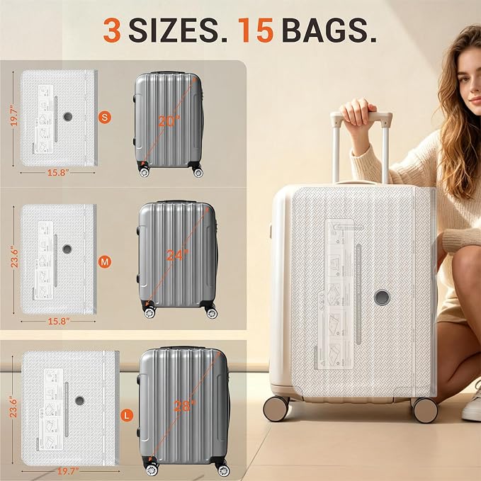 15 Pack Vacuum Storage Bags with Electric Pump for Travel Luggage Clothes | Travel compression space saver vacuum seal bags for closet storage, portable electric pump included for suitcase packing - Image 4