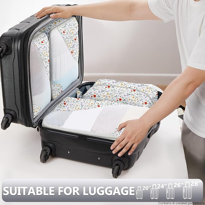 OlarHike 8 Set Packing Cubes for Travel,Gifts for Women Mom,Anti-Tearing Suitcase Organizer,with Over 1000 pcs Mesh Holes,Vacation Essentials & Accessories for Cruise Ship - Image 6