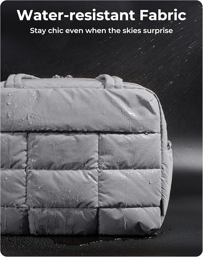 BAGSMART Gym Bag for Women, Carry on Travel Duffel Bag, Water-resistant Weekender with Shoe Compartment for Gym Travel Work, Grey, Medium - Image 5