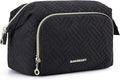 BAGSMART Travel Makeup Bag, Cosmetic Bag Make Up Organizer Case,Large Wide-open Pouch for Women Purse for Toiletries Accessories Brushes Black by BAGSMART