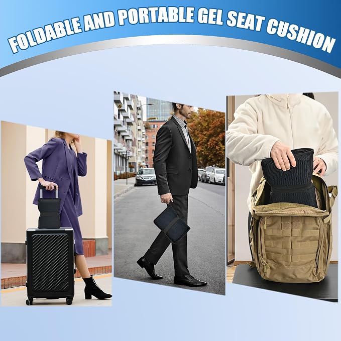 SABADO Portable Small Stadium Seats Cushions,Bleacher Gel Seat Pad,Foldable Travel Seat Cushion for Sport Game Open-air Concert Camping Hiking Hard Surfaces Reduce Discomfort - Image 7