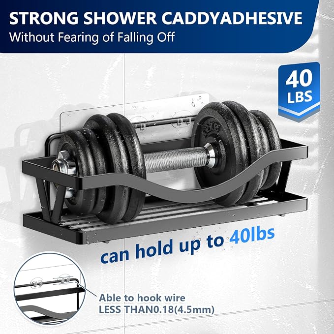 4 Pack Shower Caddy Replacement Strong Hooks, No Drilling Shower Shelf for Caddy, Soap Holder and Kitchen Racks (Clear 3 Hooks) - Image 3