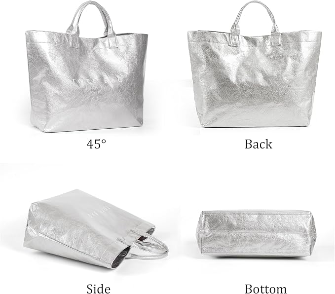 Lushandy PVC Tote Bag for Women Jelly Beach Bag Top Handle Hobo Handbag | Water-Resistant, Wipe Clean, Lightweight - Image 4