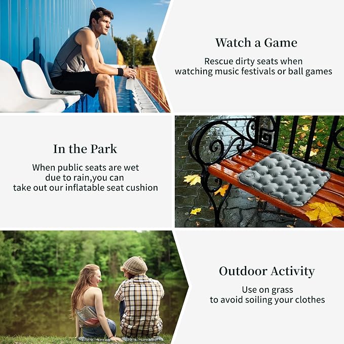Inflatable Seat Cushion, Porous Design Sitting Pad, Air Seat Cushion, Portable Seat Cushions for Airplane Wheelchair Office Camping - Image 8