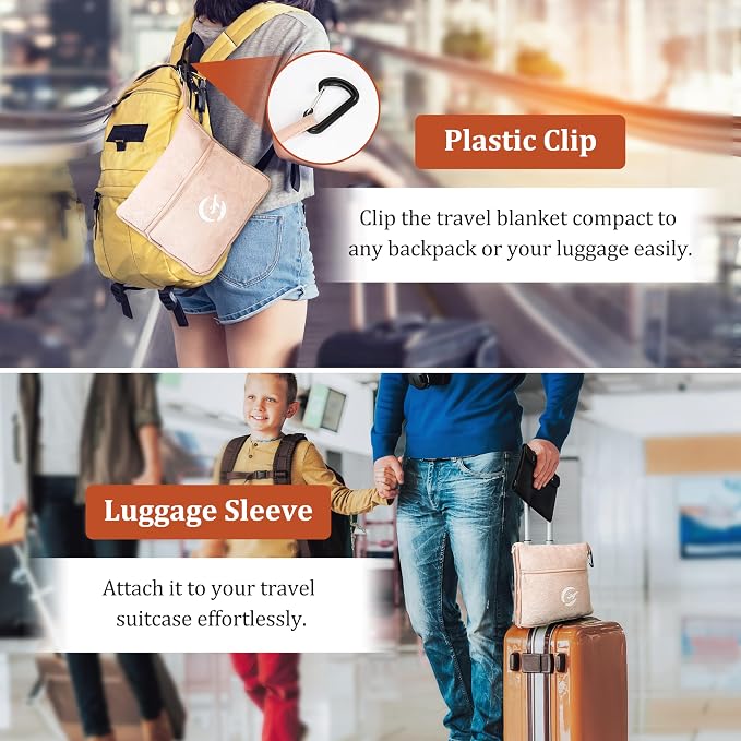 Tirrinia Soft Travel Blanket Pillow, 3-in-1 Foldable Airplane Throw Blanket, Long Flight Essentials, Car Pillow, Lightweight Travel Accessories - Image 5
