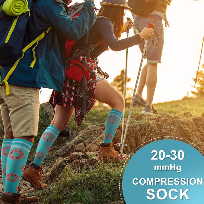 cerpite Compression Socks for Women & Men Circulation 8 Pairs Compression Socks 20-30 mmhg Best for Running,Nurse,Travel - Image 4