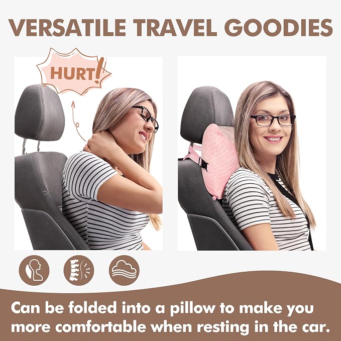Tirrinia Travel Blanket and Pillow Set, Soft Compact Airplane Blanket with Foot Pockets, 4-in-1 Travel Essentials for Women Men, Portable Travel Gifts for Her, Travel Blanket for Airplanes, Cars - Image 2