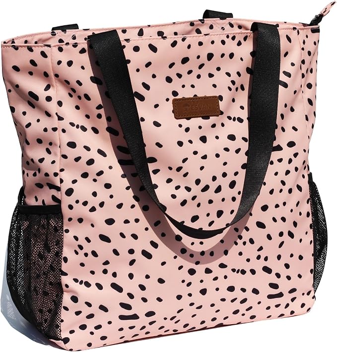 ESVAN Original Floral Water Resistant Large Tote Bag Shoulder Bag for Gym Beach Travel Daily Bags Upgraded by ESVAN