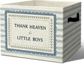 Boys Nursery Motivational Storage Bins Box with Handles Organizer Basket | encouraging affirming foldable basket for organizing, striped collapsible toys clothes for playroom nursery bedroom, 10x14 in by Unknown