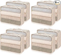 Silkfly 8 Pcs XL Packing Cube for Travel Luggage,Simple,Beige | 17.7 x 13 x 4.7, Same Size, Beige Suitcase Storage Organizer Set, Reusable Mesh Clothes Cube for Hiking Camp Family Accessory by Silkfly