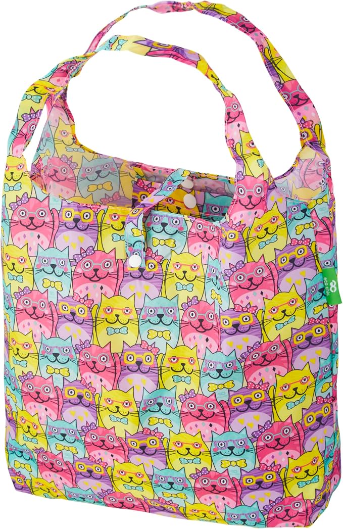 ECO CHIC Foldable Reusable Grocery Bags - Lightweight, Recycled & Reusable Shopping Bag - Waterproof Packable Tote by ECOCHIC