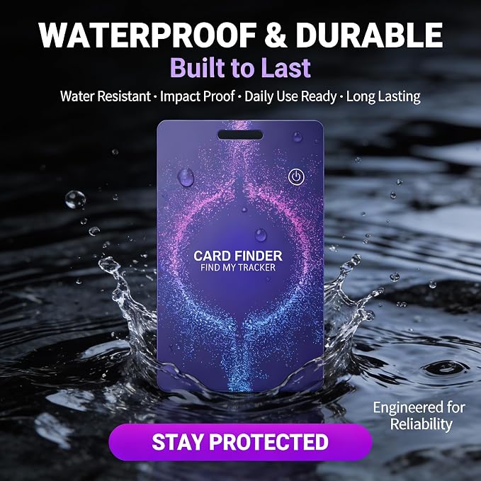 Wallet Tracker Card， Tracking Card for Luggage Tags, Rechargeable Thin GPS Smart Finder for Luggage Tag,Passports and More Phone Finder(iOS Only) (Purple) - Image 8