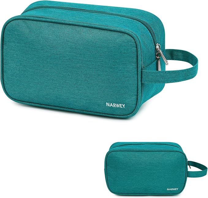Narwey Travel Toiletry Bag for Women Traveling Dopp Kit Men Travel Bag for Toiletries Cosmetic Bag Makeup Bag Medicine Bag for Traveling (Teal) by Narwey
