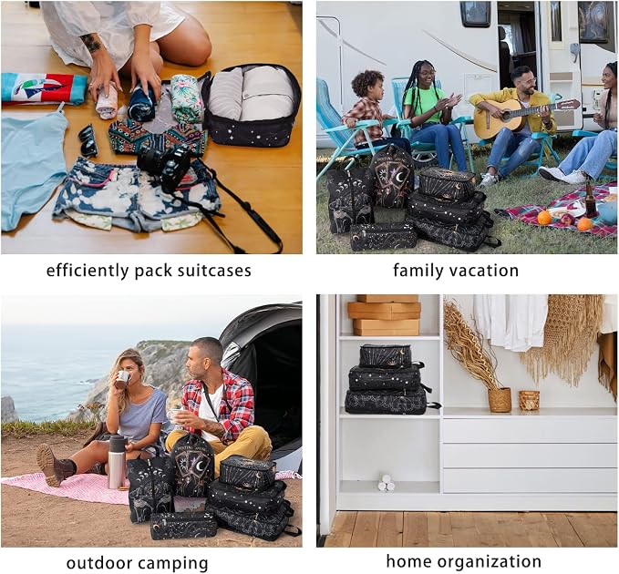 6 Pcs Compression Packing Cubes for Travel, Waterproof Luggage Organizer Washable Storage Bags Set - Packaging Cubes for Backpack Travel and Carry-Ons - Image 7