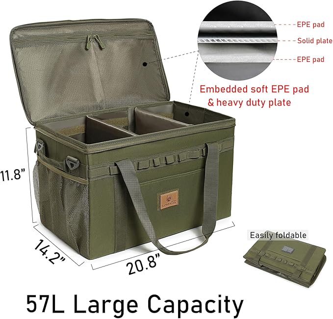 Tactical Camping Storage Bag Utility Tote Bag Camping Kitchen Organizer with Axe Holder & Shoulder Strap - Image 3