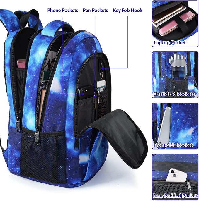 MATEIN 15.6 inch Laptop Backpack for Men Women, Cool Backpack for College | Water Resistant, Lightweight Commute, Anti Theft College Daypack, with Luggage Strap, Durable Breathable - Image 3