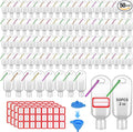 HATTIE 50Pack Travel Plastic Clear Keychain Bottles 50ml/2oz Portable Leakproof Squeeze Small Bottles With Flip Cap Refillable Empty Containers for Lotion Soap Toiletry by HATTIE