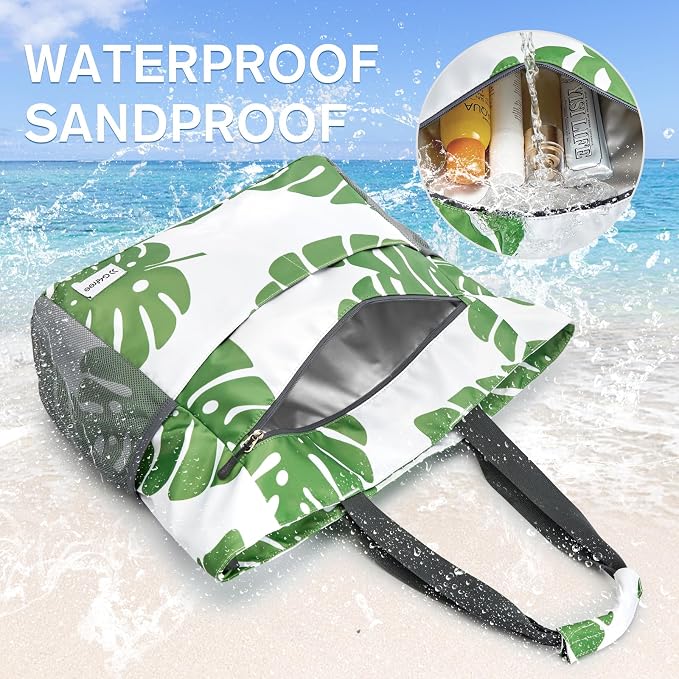 G4Free Beach Bag, Waterproof Sandproof Beach Tote Bag, Large Capacity Foldable for Women - Image 3