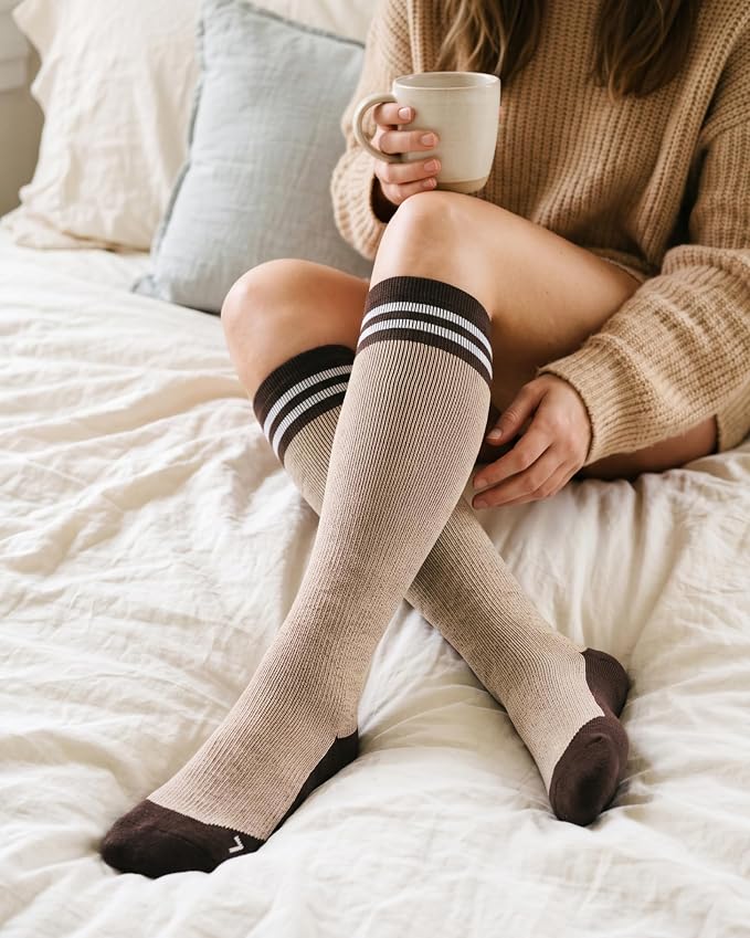 Jeasona Merino Wool Compression Socks for Women Men, 15-20 mmHg Graduated Compression Socks for Flying Nurse Pregnancy - Image 2